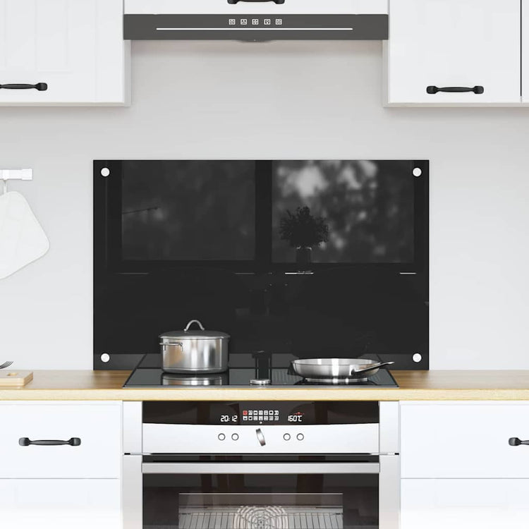 Vidaxx Küchenrückwand Schwarz 80 x 50 cm Hartglas
