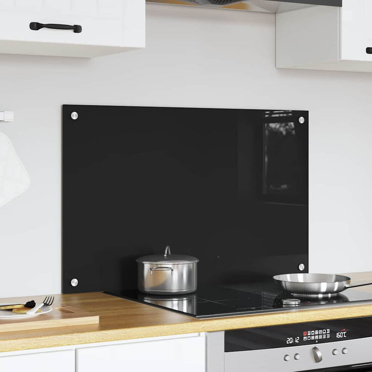 Vidaxx Küchenrückwand Schwarz 80 x 50 cm Hartglas