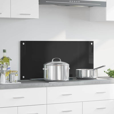 VidaXL Küchenrückwand Schwarz 90 x 40 cm Hartglas