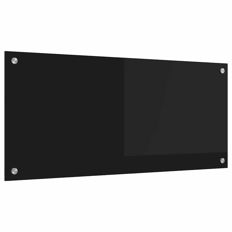 VidaXL Küchenrückwand Schwarz 90 x 40 cm Hartglas