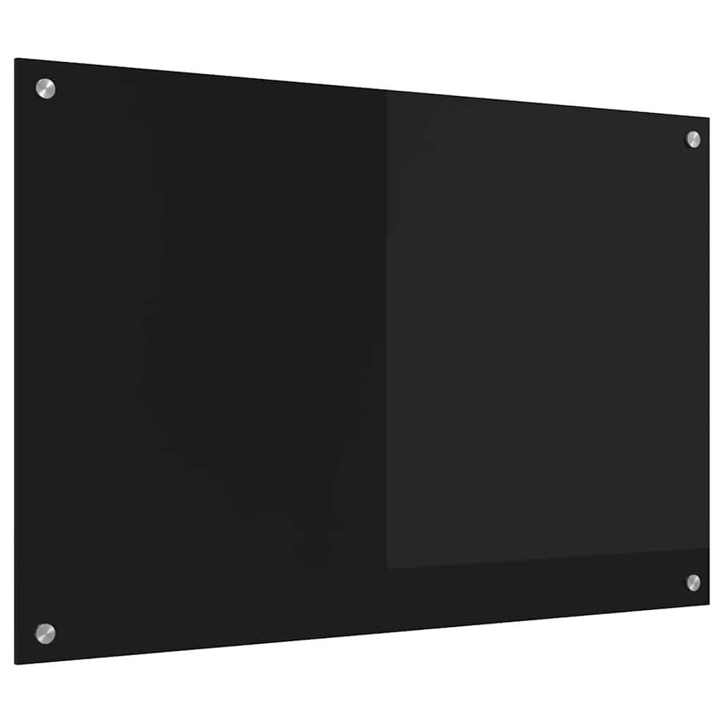 Vidaxx Küchenrückwand Schwarz 90 x 60 cm Hartglas