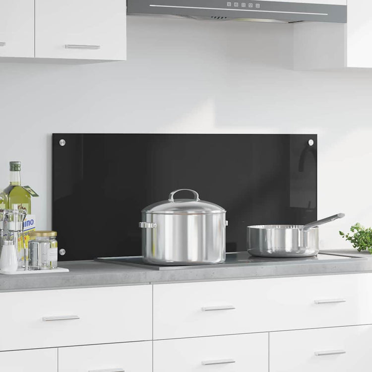 Vidaxx Küchenrückwand Schwarz 100 x 40 cm Hartglas