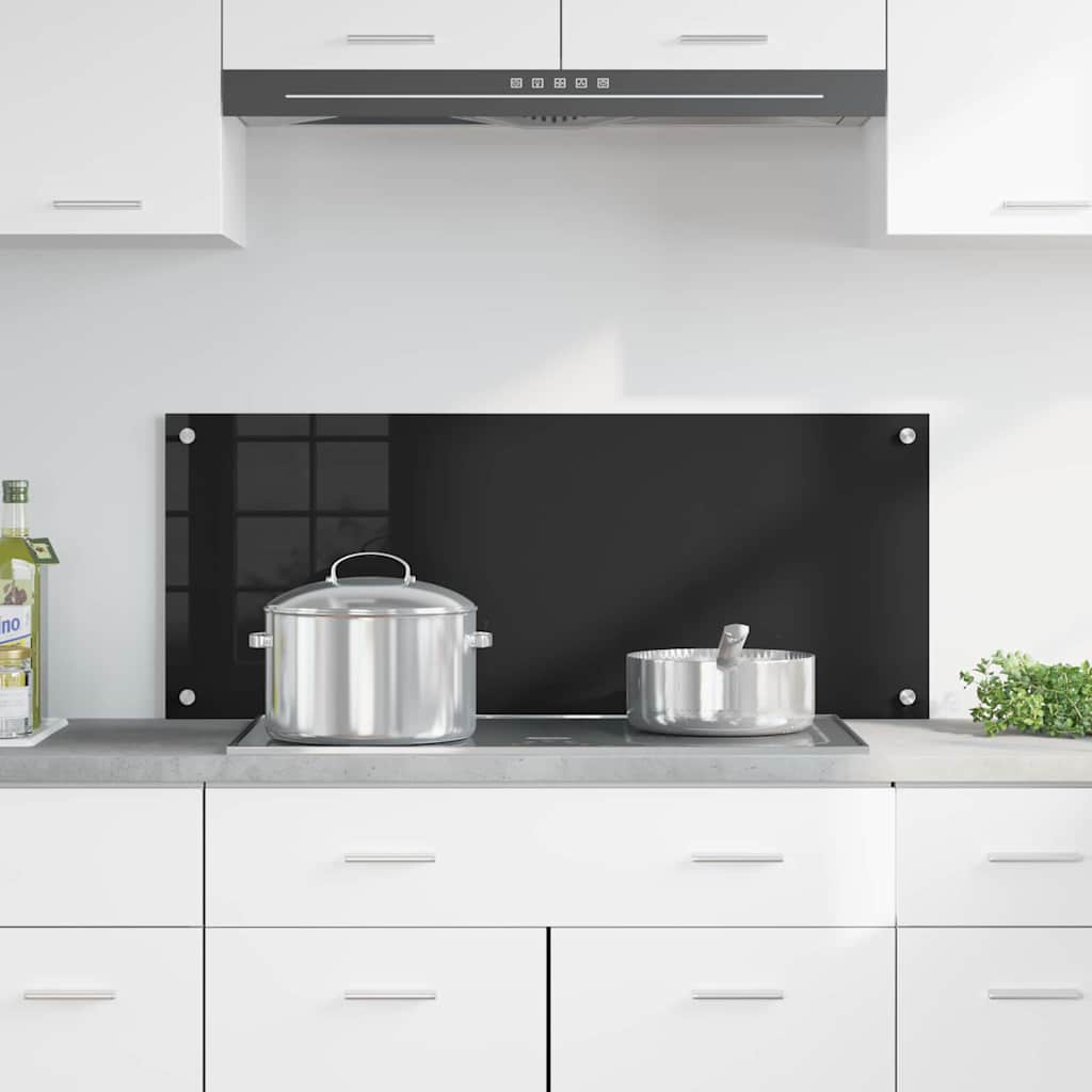 Vidaxx Küchenrückwand Schwarz 100 x 40 cm Hartglas