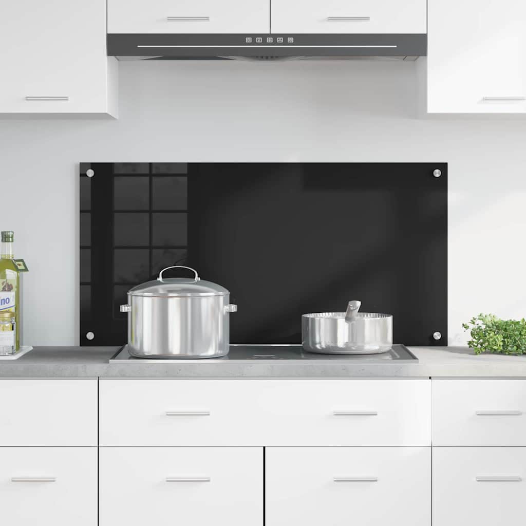 Vidaxx Küchenrückwand Schwarz 100 x 50 cm Hartglas