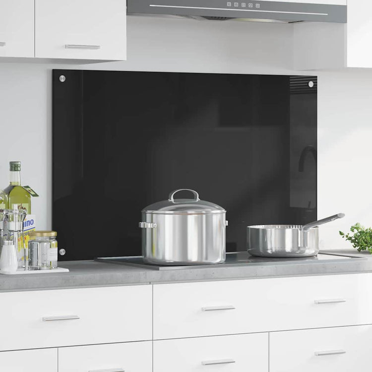 Vidaxx Küchenrückwand Schwarz 100 x 60 cm Hartglas