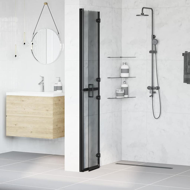 Vidaxx begehbare Duschwand schwarz 90 x 6,5 x 190 cm