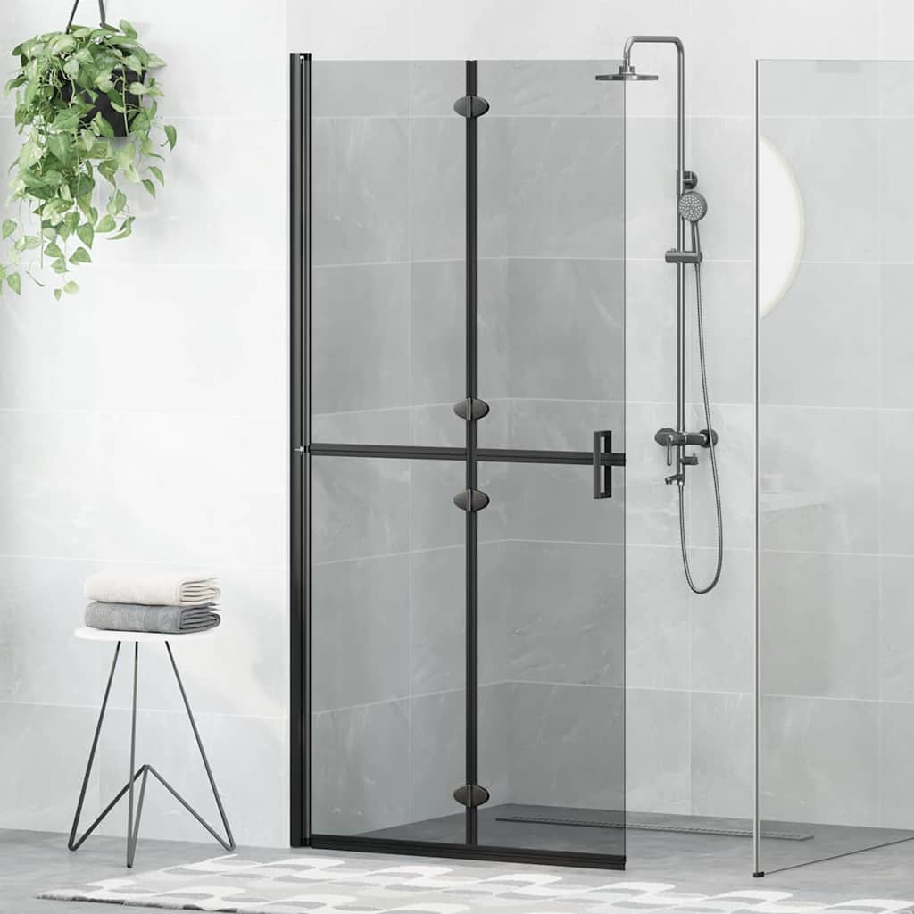 Vidaxx begehbare Duschwand schwarz 90 x 6,5 x 190 cm