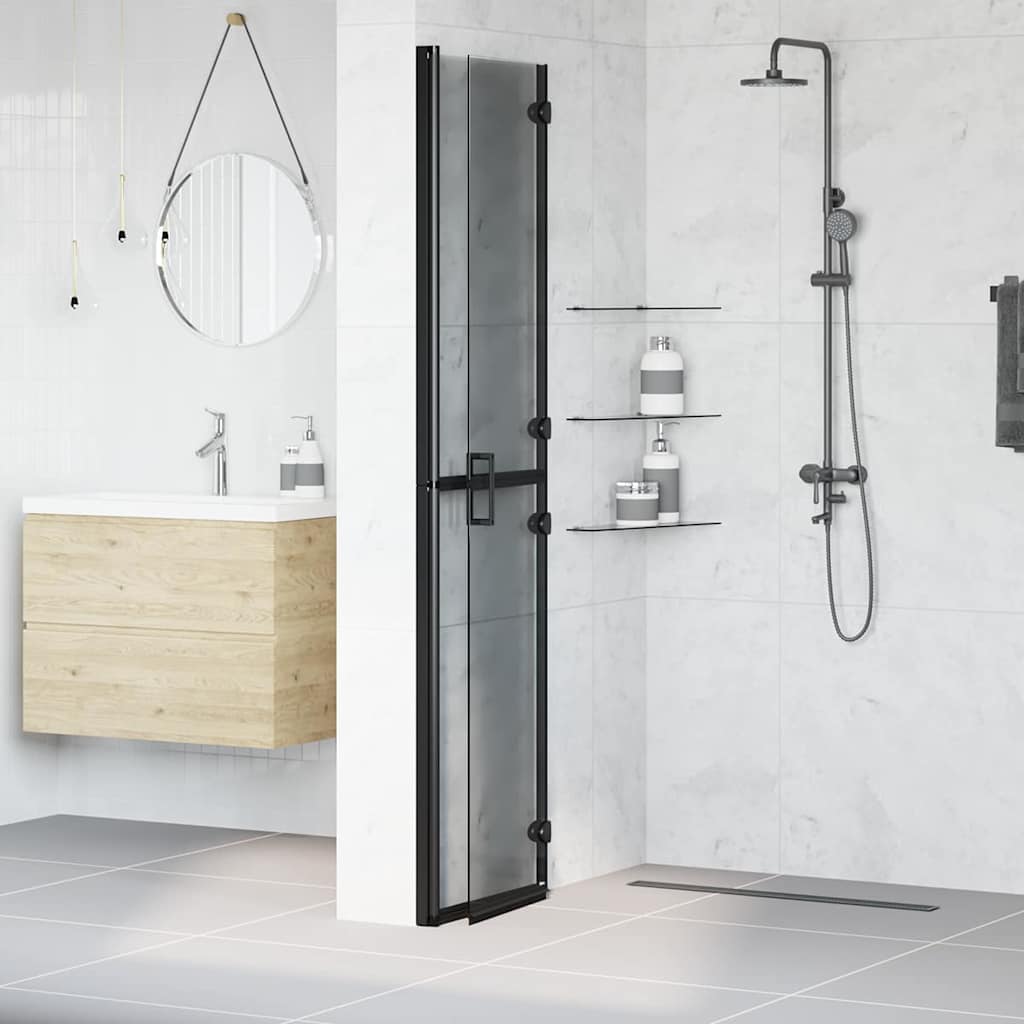 Vidaxx begehbare Duschwand schwarz 90 x 6,5 x 190 cm