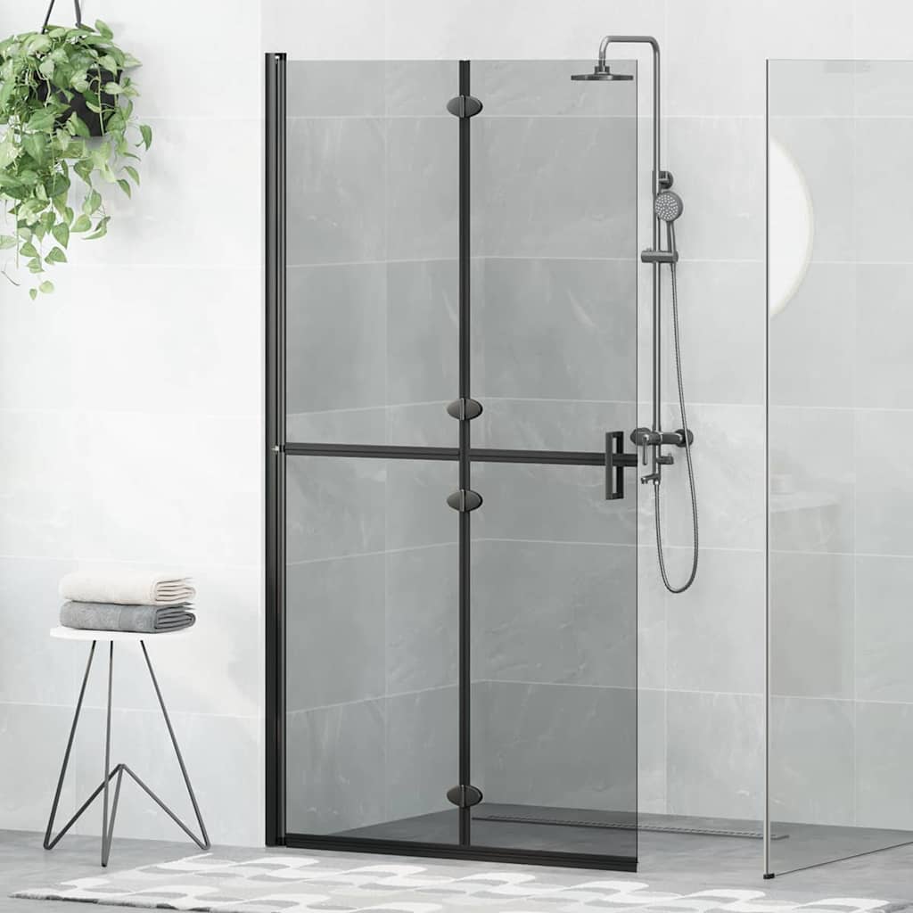 Vidaxx begehbare Duschwand schwarz 90 x 6,5 x 190 cm