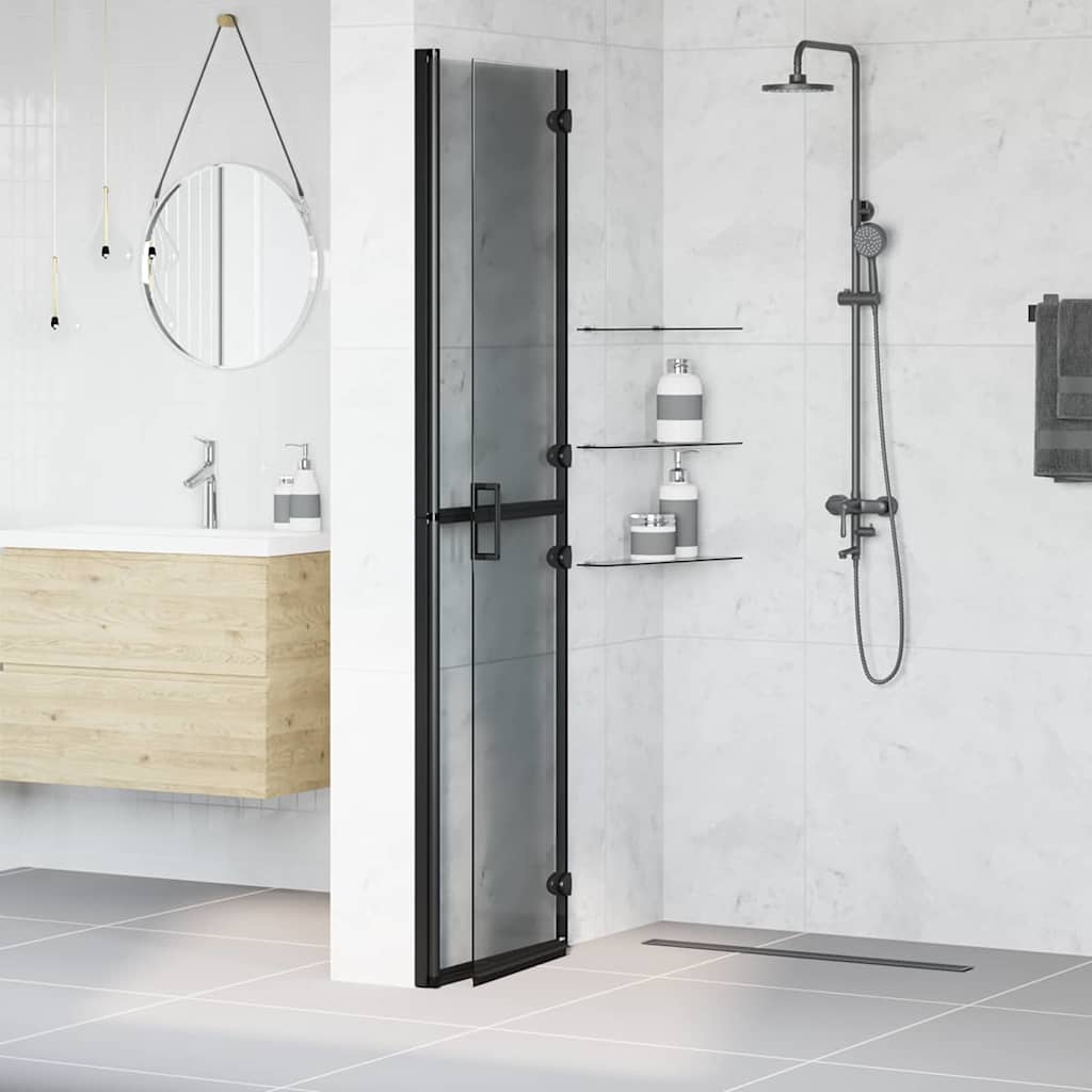 Vidaxx begehbare Duschwand schwarz 90 x 6,5 x 190 cm