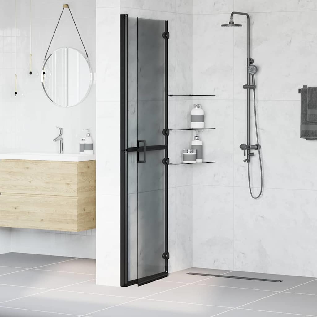 Vidaxx begehbare Duschwand schwarz 90 x 6,5 x 190 cm