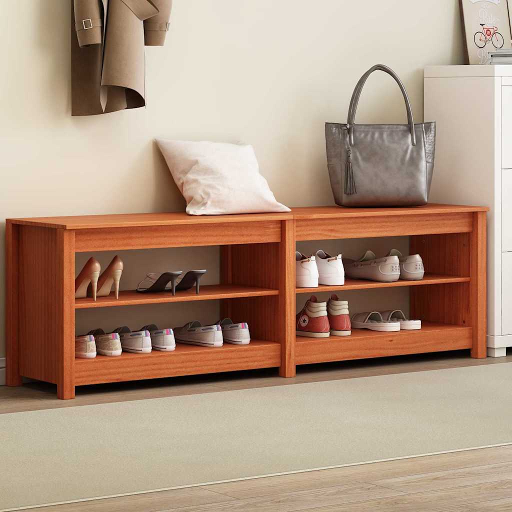 Vidaxl Schuhbank mit Regal mit Stauraum war braun 160 x 36,5 x 50 cm