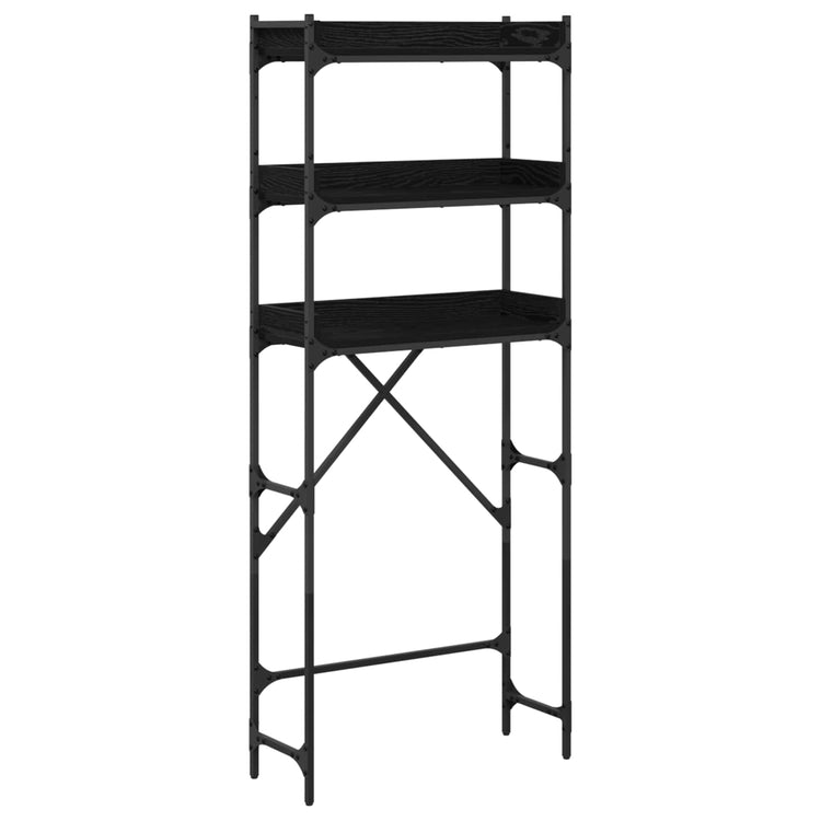 Vidaxx Waschmaschinenregal schwarz 0ak 67 x 25 x 163 cm verarbeitetes Holz