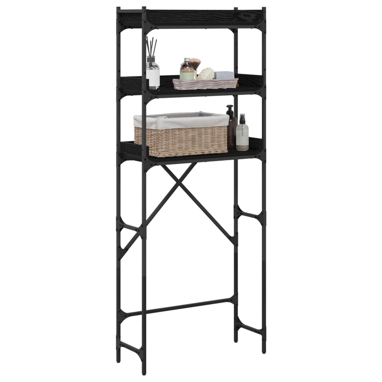Vidaxx Waschmaschinenregal schwarz 0ak 67 x 25 x 163 cm verarbeitetes Holz