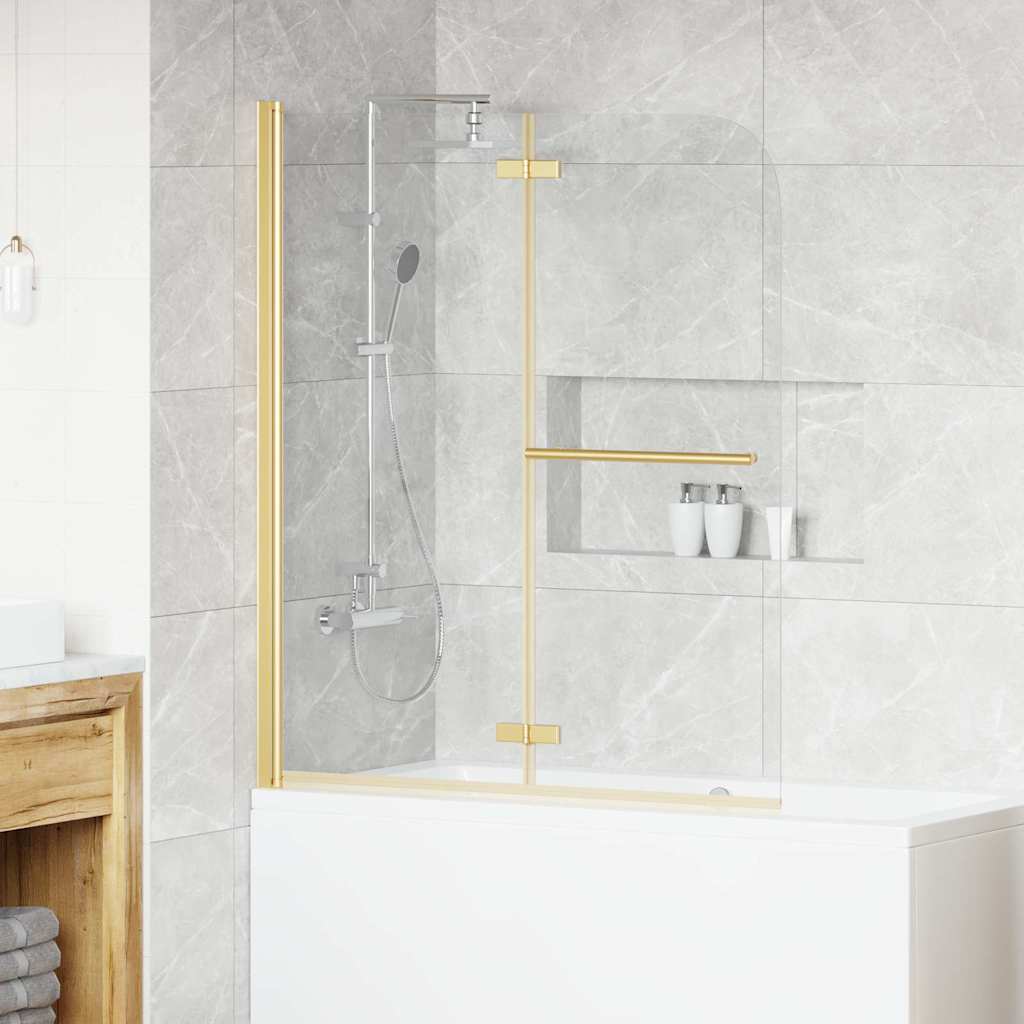 Vidaxl Duschabtrennung Gold 120 x 140 cm ESG-Glas und Aluminium