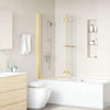 Vidaxl Duschabtrennung Gold 120 x 140 cm ESG-Glas und Aluminium