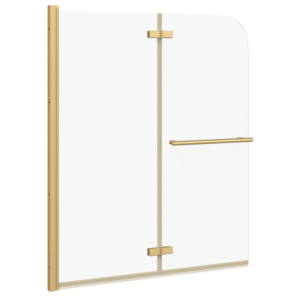 Vidaxl Duschabtrennung Gold 120 x 140 cm ESG-Glas und Aluminium