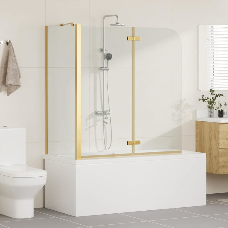 Vidaxx Duschabtrennung Gold 120 x 68 x 130 cm ESG-Glas und Aluminium
