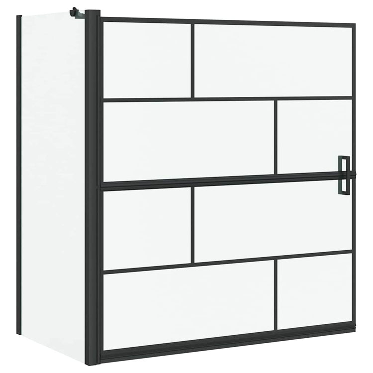VidaXL Badewannen-Duschwand schwarz und transparent 116 x 68 x 128 cm