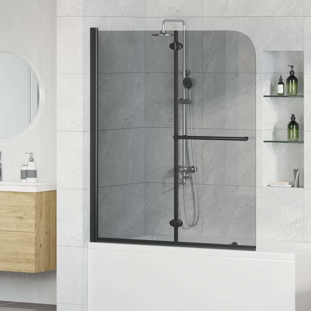 Vidaxx Duschabtrennung schwarz 95 x 140 cm ESG-Glas und Aluminium