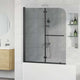 Vidaxx Duschabtrennung schwarz 95 x 140 cm ESG-Glas und Aluminium