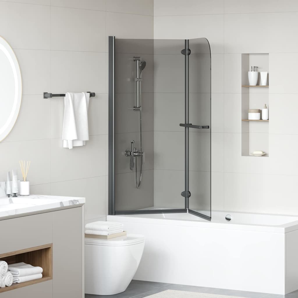 Vidaxx Duschabtrennung schwarz 95 x 140 cm ESG-Glas und Aluminium