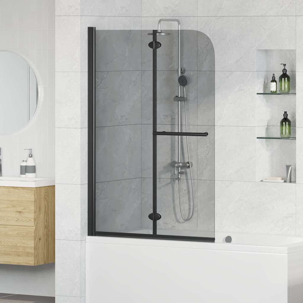 Vidaxx Duschabtrennung schwarz 120 x 140 cm ESG-Glas und Aluminium