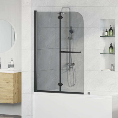 Vidaxx Duschabtrennung schwarz 120 x 140 cm ESG-Glas und Aluminium