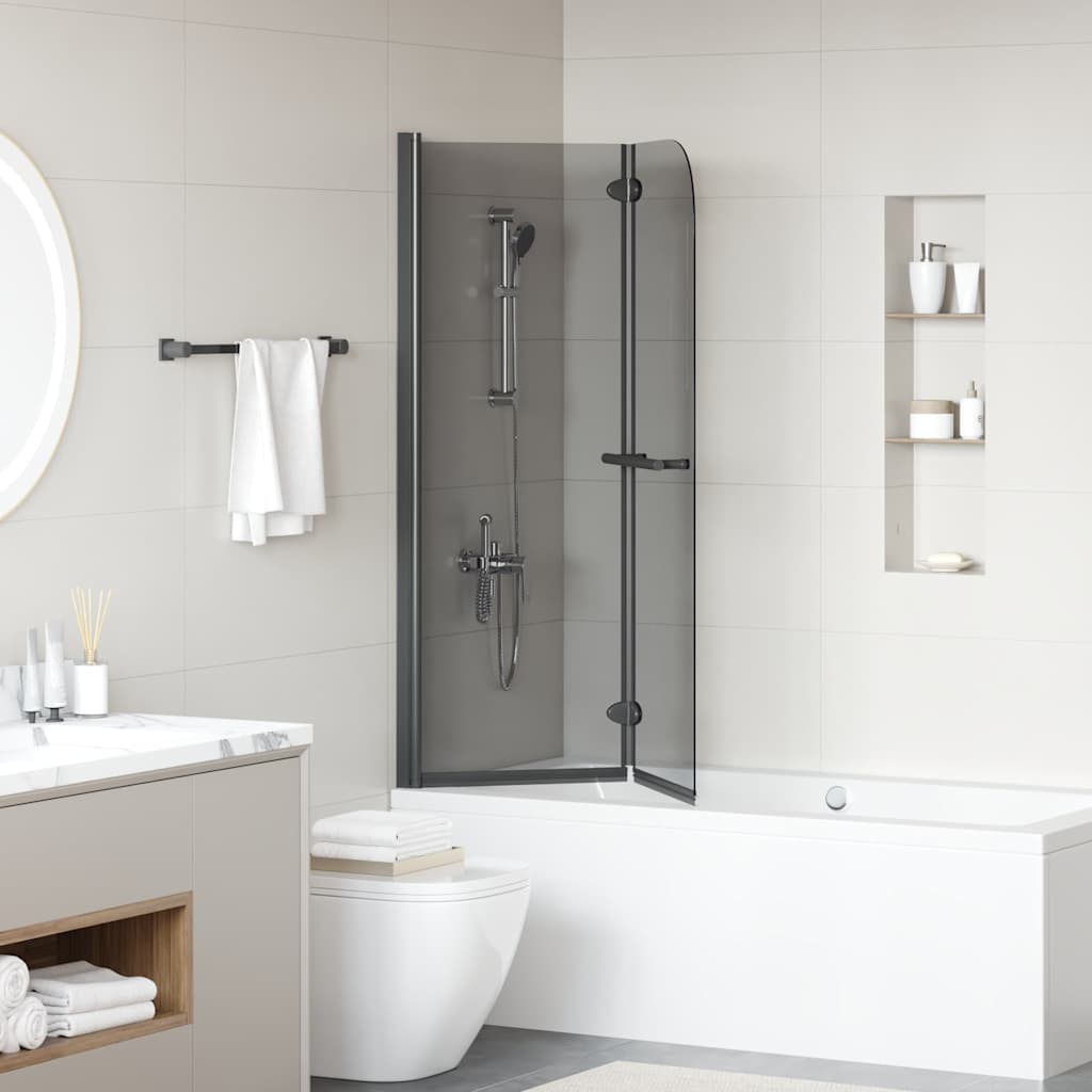 Vidaxx Duschabtrennung schwarz 120 x 140 cm ESG-Glas und Aluminium