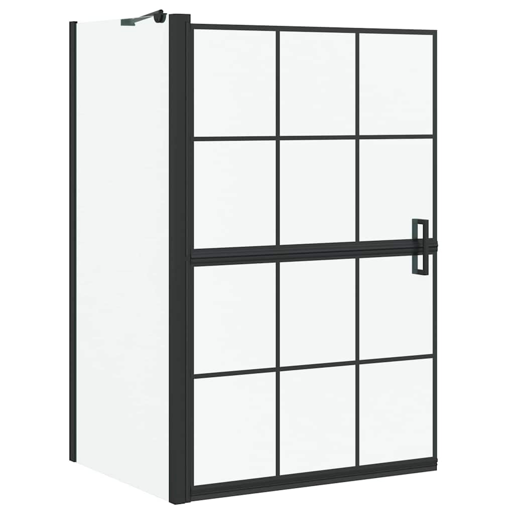 VidaXL Badewannen-Duschwand schwarz und transparent 116 x 68 x 128 cm