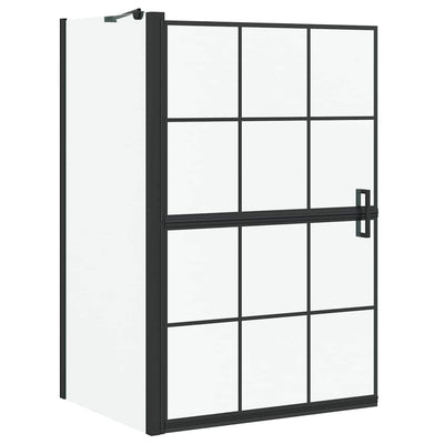 VidaXL Badewannen-Duschwand schwarz und transparent 116 x 68 x 128 cm