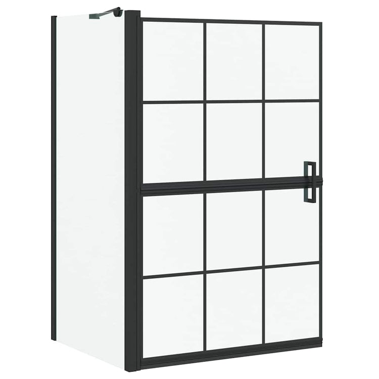 VidaXL Badewannen-Duschwand schwarz und transparent 116 x 68 x 128 cm