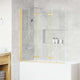 Vidaxl Duschabtrennung Gold 130 x 138 cm ESG-Glas und Aluminium