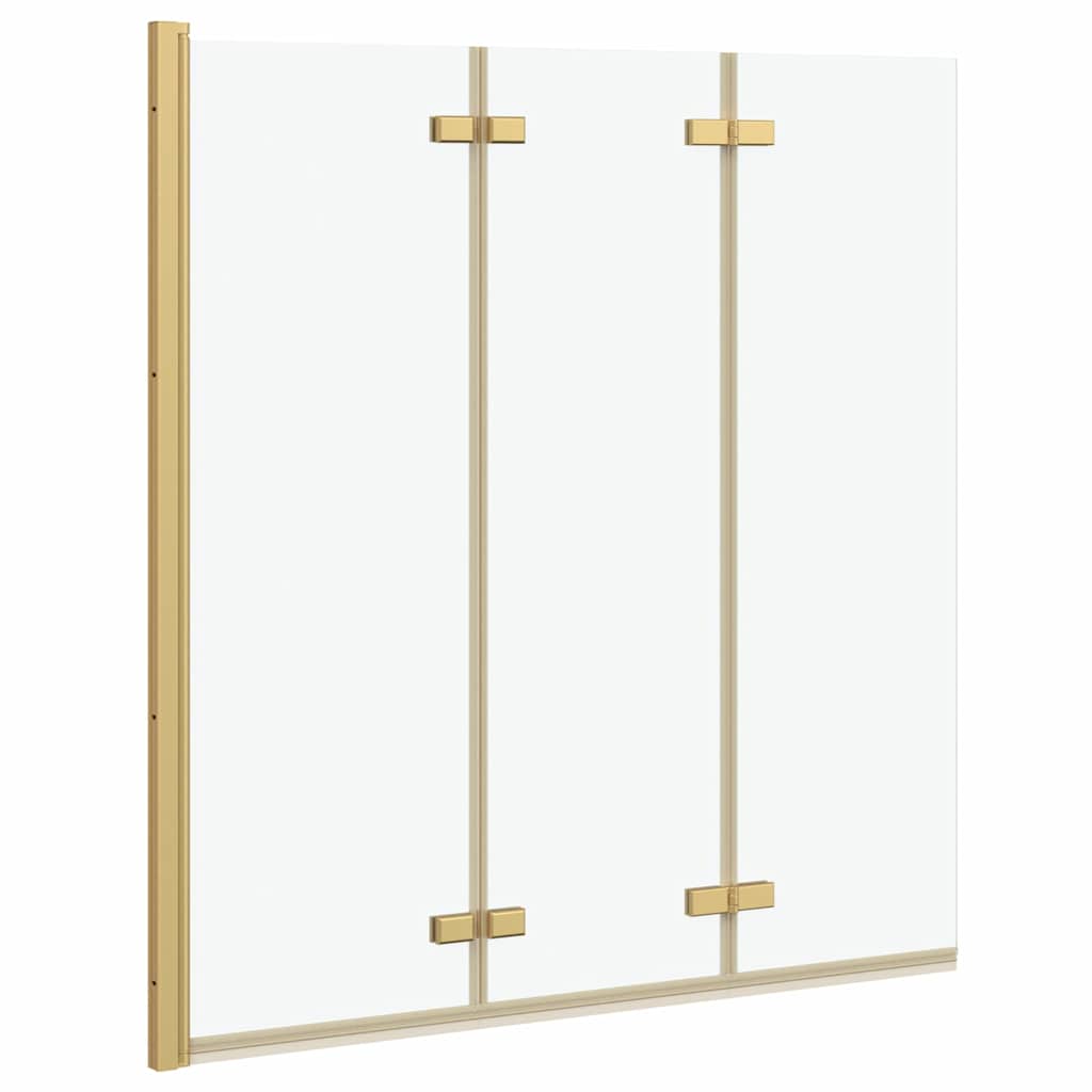 Vidaxl Duschabtrennung Gold 130 x 138 cm ESG-Glas und Aluminium