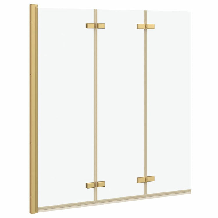 Vidaxl Duschabtrennung Gold 130 x 138 cm ESG-Glas und Aluminium