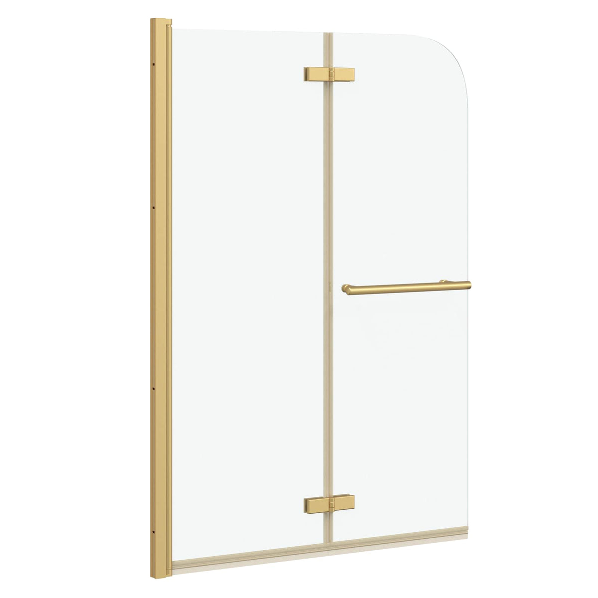 Vidaxl Duschabtrennung Gold 95 x 140 cm ESG-Glas und Aluminium