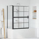 VidaXL Badewannen-Duschwand schwarz und transparent 116 x 68 x 128 cm