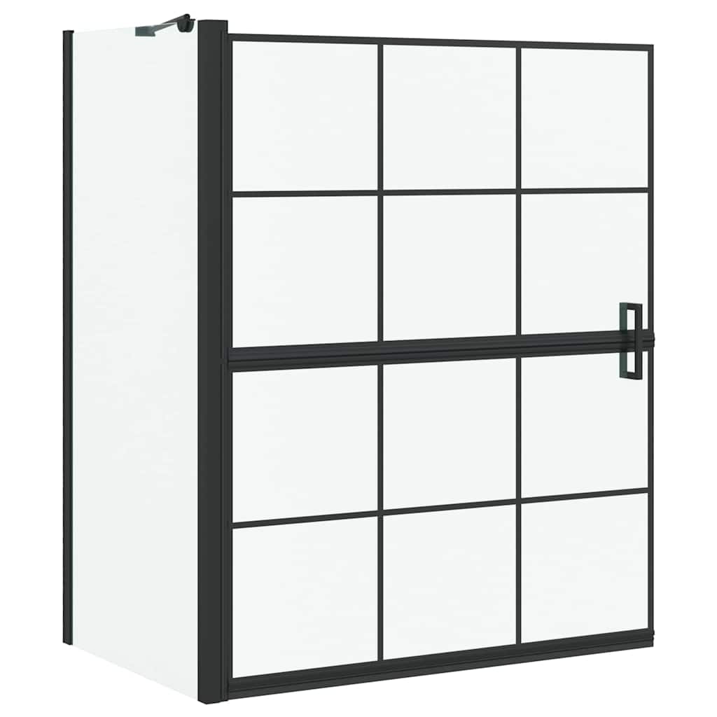 VidaXL Badewannen-Duschwand schwarz und transparent 116 x 68 x 128 cm