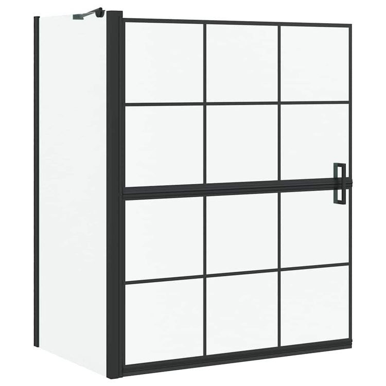 VidaXL Badewannen-Duschwand schwarz und transparent 116 x 68 x 128 cm