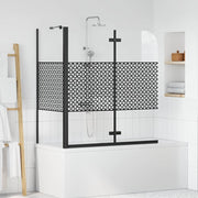 VidaXL Badewannenabtrennung schwarz 120 x 67 x 129 cm Verbundglas und Aluminium - afbeelding 1