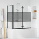 VidaXL Badewannenabtrennung schwarz 120 x 67 x 129 cm Verbundglas und Aluminium
