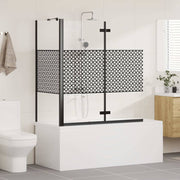 VidaXL Badewannenabtrennung schwarz 120 x 67 x 129 cm Verbundglas und Aluminium - afbeelding 3