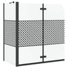VidaXL Badewannenabtrennung schwarz 120 x 67 x 129 cm Verbundglas und Aluminium