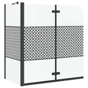 VidaXL Badewannenabtrennung schwarz 120 x 67 x 129 cm Verbundglas und Aluminium - afbeelding 2