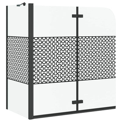 VidaXL Badewannenabtrennung schwarz 120 x 67 x 129 cm Verbundglas und Aluminium