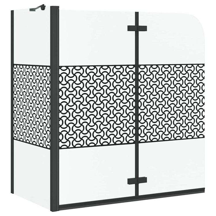 VidaXL Badewannenabtrennung schwarz 120 x 67 x 129 cm Verbundglas und Aluminium