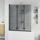 Vidaxx Duschabtrennung schwarz 130 x 138 cm ESG-Glas und Aluminium