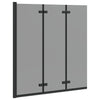 Vidaxx Duschabtrennung schwarz 130 x 138 cm ESG-Glas und Aluminium