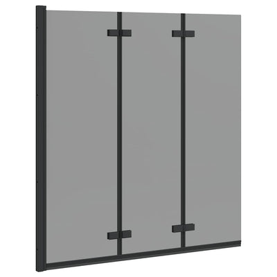 Vidaxx Duschabtrennung schwarz 130 x 138 cm ESG-Glas und Aluminium