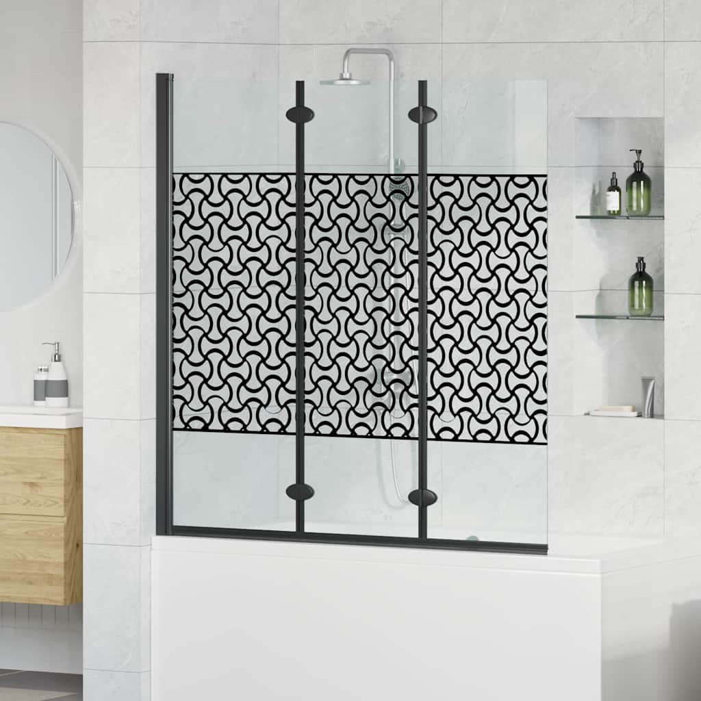 Vidaxx Duschabtrennung schwarz und transparent 130 x 130 cm Hartglas